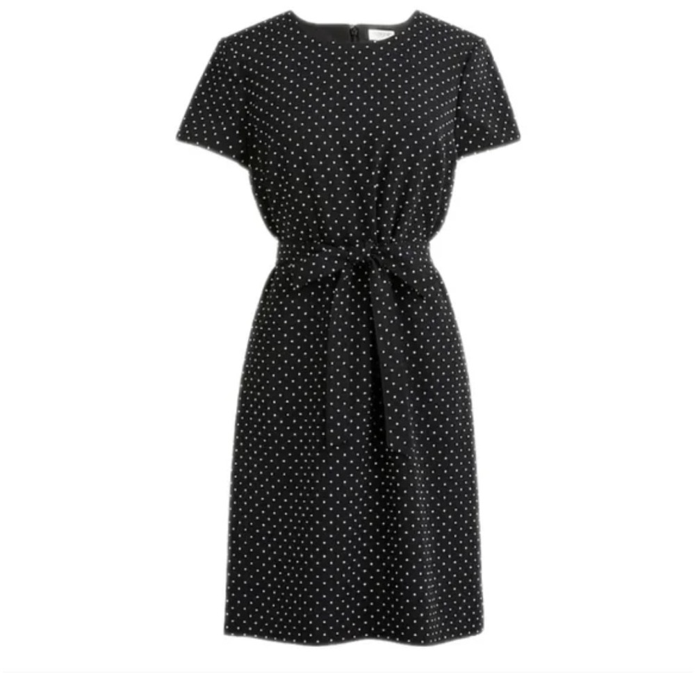 J. Crew Factory Black Dress with White Dots